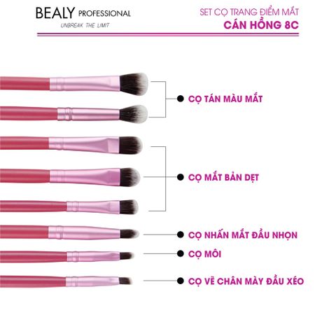  SET CỌ TRANG ĐIỂM MẮT CÁN HỒNG 8C 