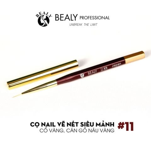  CỌ NAIL VẼ NÉT SIÊU MẢNH CỔ VÀNG, CÁN GỖ NÂU VÀNG 