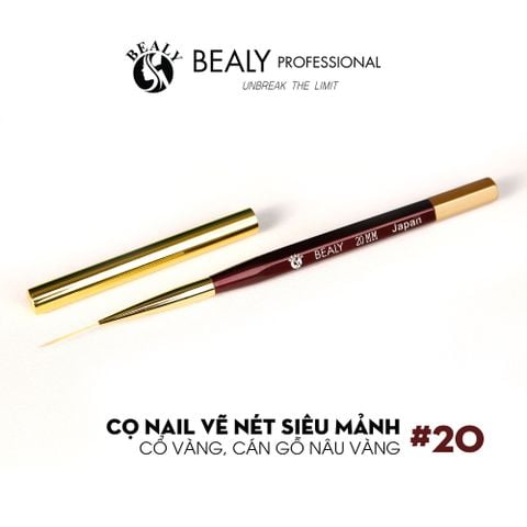  CỌ NAIL VẼ NÉT SIÊU MẢNH CỔ VÀNG, CÁN GỖ NÂU VÀNG 