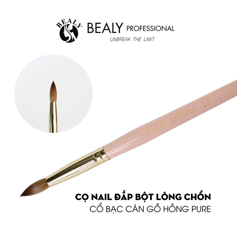  CỌ NAIL ĐẮP BỘT LÔNG CHỒN CỔ BẠC CÁN GỖ HỒNG PURE #14 