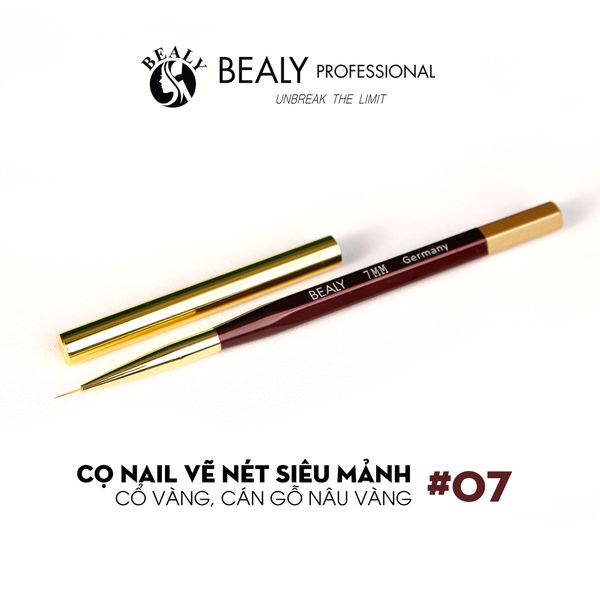 CỌ NAIL VẼ NÉT SIÊU MẢNH CỔ VÀNG, CÁN GỖ NÂU VÀNG