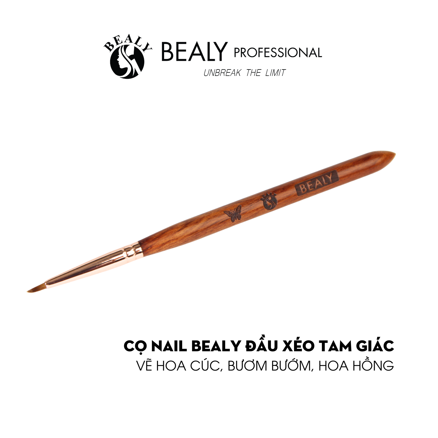 CỌ NAIL BEALY ĐẦU XÉO TAM GIÁC - VẼ HOA CÚC, BƯƠM BƯỚM, HOA HỒNG