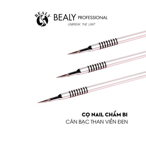  CỌ NAIL CHẤM BI CÁN BẠC THAN VIỀN ĐEN 