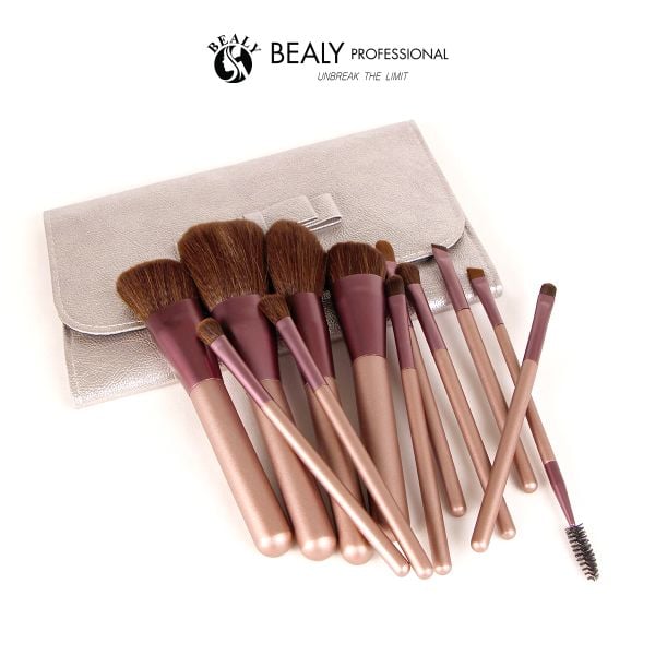  TRANG ĐIỂM CÁ NHÂN 12C CỔ TÍM CÁN NÂU + TÚI 