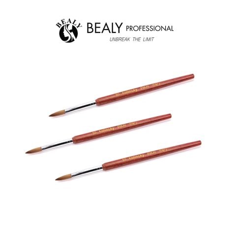  CỌ NAIL ĐẮP BỘT LÔNG CHỒN CỔ BẠC CÁN GỖ KOLINSKY PKR ITALY 