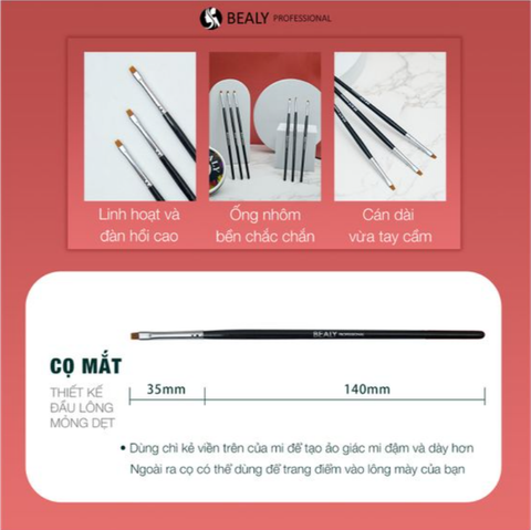  CỌ EYELINER ĐẦU BẰNG/XÉO CÁN ĐEN BEALY 