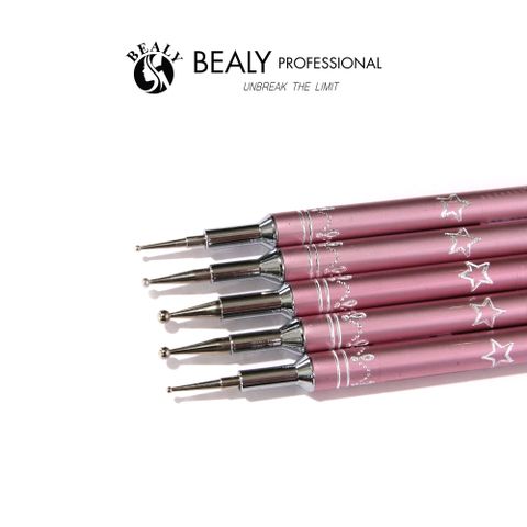  SET BÚT 5C CHẤM BI 2 ĐẦU THÂN HỒNG KHẮC NGÔI SAO 