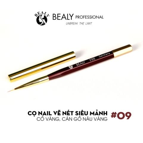  CỌ NAIL VẼ NÉT SIÊU MẢNH CỔ VÀNG, CÁN GỖ NÂU VÀNG 