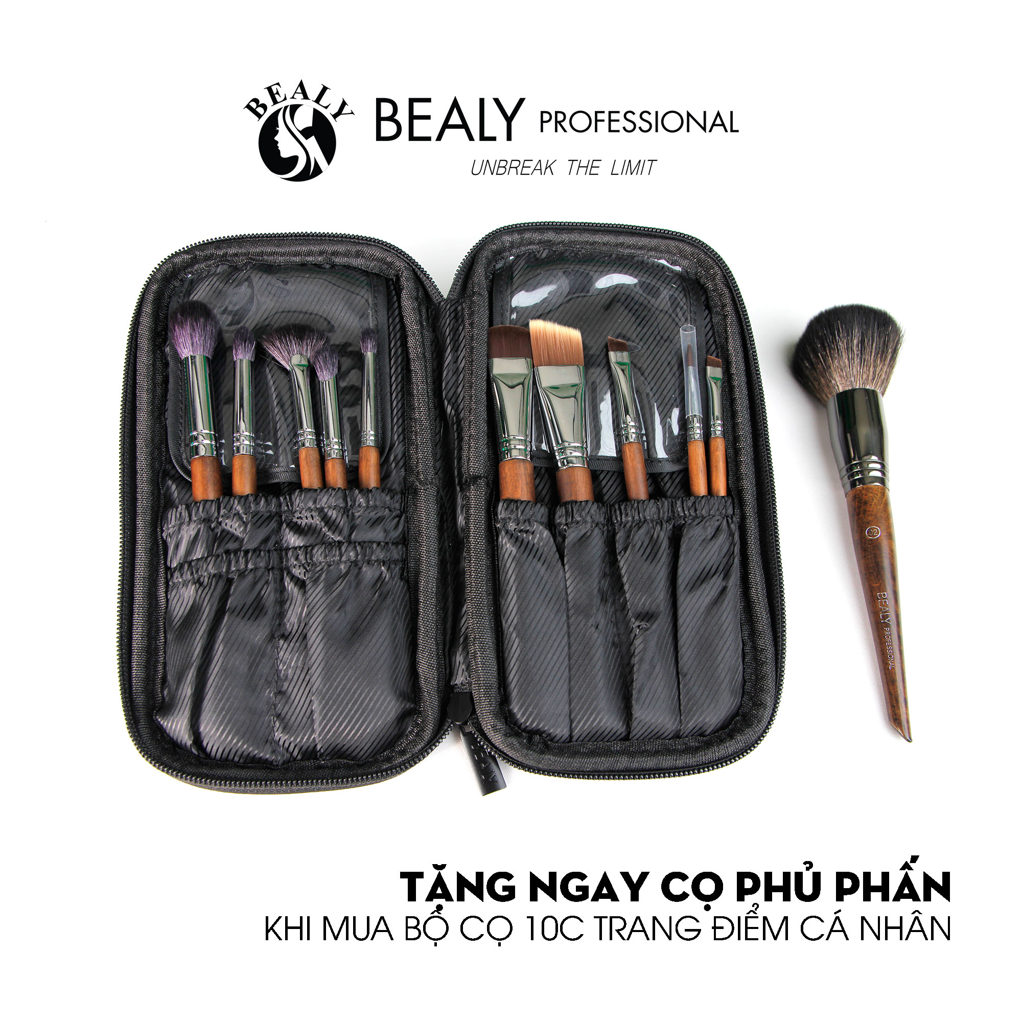 BỘ CỌ TRANG ĐIỂM CÁ NHÂN 10C CÁN GỖ