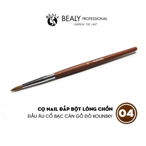  CỌ NAIL ĐẮP BỘT LÔNG CHỒN ĐẦU ÂU CỔ BẠC CÁN GỖ ĐỎ KOLINSKY 