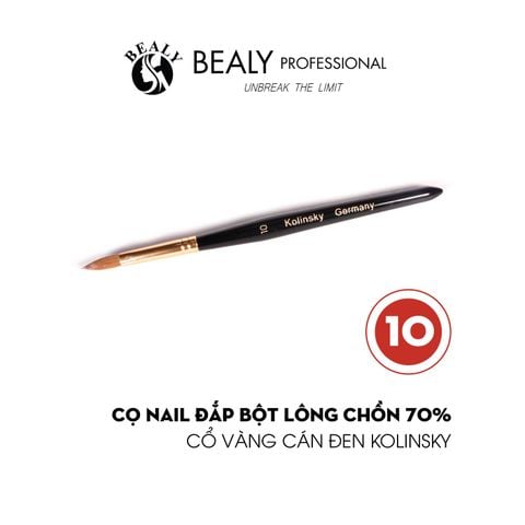  CỌ NAIL ĐẮP BỘT LÔNG CHỒN 70% CỔ VÀNG CÁN ĐEN KOLINSKY 
