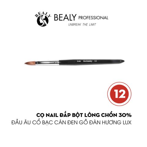  CỌ NAIL ĐẮP BỘT LÔNG CHỒN 30% ĐẦU ÂU CỔ BẠC CÁN ĐEN GỖ ĐÀN HƯƠNG LUX 