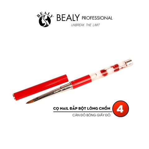  CỌ NAIL ĐẮP BỘT LÔNG CHỒN CÁN ĐỎ BÔNG GIẤY ĐỎ 