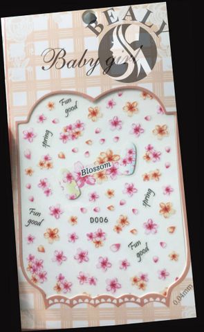  STICKER DÁN MÓNG BABY GIRL TÚI HỒNG CARO VUÔNG D006 