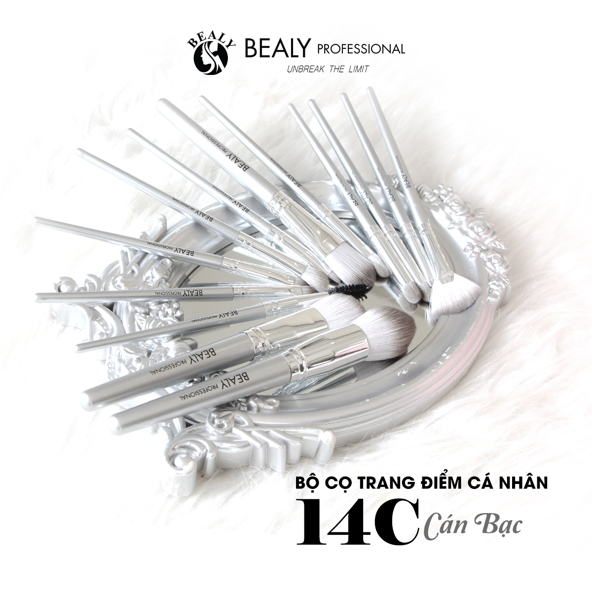 BỘ CỌ TRANG ĐIỂM CÁ NHÂN 14C CÁN BẠC BEALY