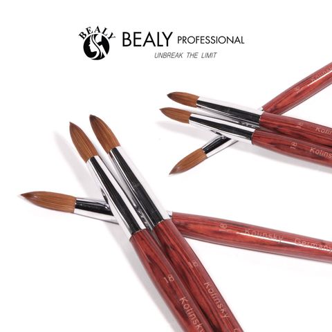 CỌ NAIL ĐẮP BỘT LÔNG CHỒN CỔ BẠC CÁN GỖ ĐỎ KOLINSKY GERMANY 