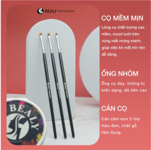  CỌ EYELINER ĐẦU BẰNG/XÉO CÁN ĐEN BEALY 