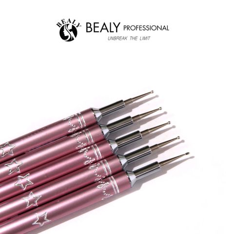 SET BÚT 5C CHẤM BI 2 ĐẦU THÂN HỒNG KHẮC NGÔI SAO 