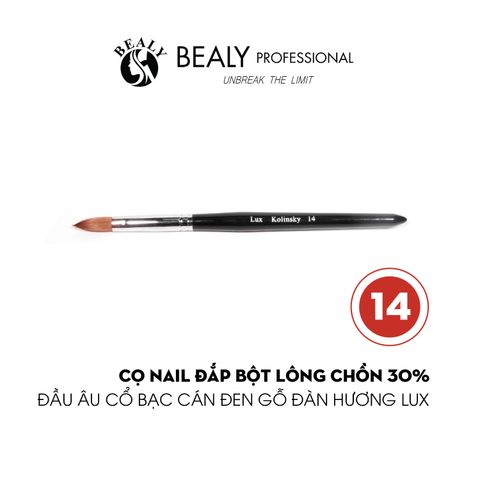  CỌ NAIL ĐẮP BỘT LÔNG CHỒN 30% ĐẦU ÂU CỔ BẠC CÁN ĐEN GỖ ĐÀN HƯƠNG LUX 