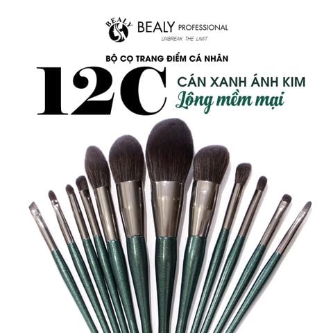  BỘ CỌ TRANG ĐIỂM CÁ NHÂN 12C_CÁN XANH ÁNH KIM SHANG HUI 