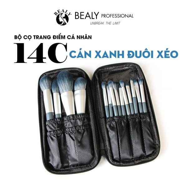 BỘ CỌ TRANG ĐIỂM CÁN XANH ĐUÔI XÉO 14C
