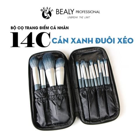  BỘ CỌ TRANG ĐIỂM CÁN XANH ĐUÔI XÉO 14C 