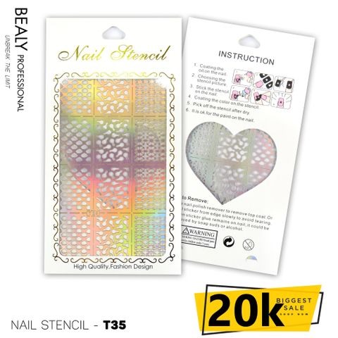  GIẤY DÁN SƠN MÓNG TẠO KIỂU NAIL STENCIL TÚI TRẮNG #T35 