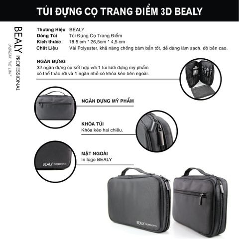  TÚI VẢI ĐỰNG CỌ TRANG ĐIỂM 32 NGĂN BEALY 