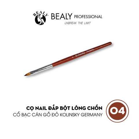  CỌ NAIL ĐẮP BỘT LÔNG CHỒN CỔ BẠC CÁN GỖ ĐỎ KOLINSKY GERMANY 