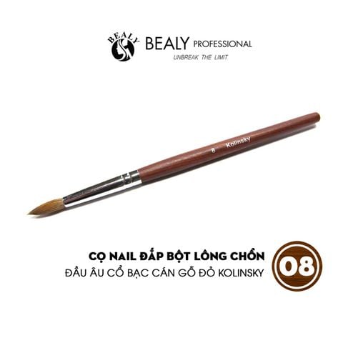  CỌ NAIL ĐẮP BỘT LÔNG CHỒN ĐẦU ÂU CỔ BẠC CÁN GỖ ĐỎ KOLINSKY 