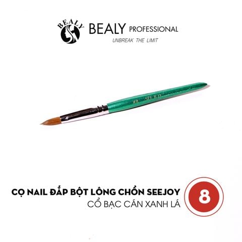  CỌ NAIL ĐẮP BỘT LÔNG CHỒN SEEJOY - CỔ BẠC CÁN XANH LÁ 