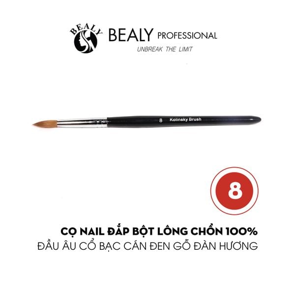  CỌ NAIL ĐẮP BỘT LÔNG CHỒN 100% ĐẦU ÂU CỔ BẠC CÁN ĐEN GỖ ĐÀN HƯƠNG 