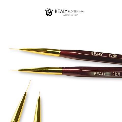  CỌ NAIL VẼ NÉT SIÊU MẢNH CỔ VÀNG, CÁN GỖ NÂU VÀNG BEALY 