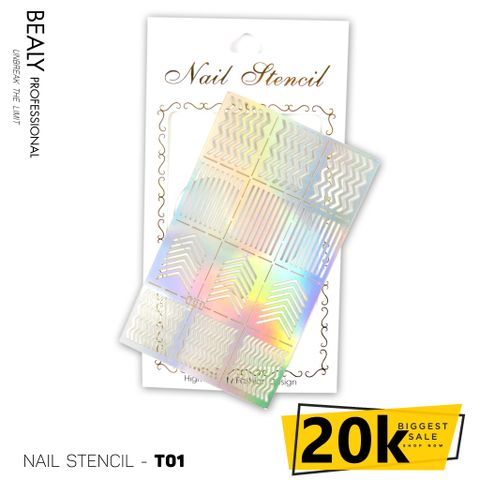  GIẤY DÁN SƠN MÓNG TẠO KIỂU NAIL STENCIL TÚI TRẮNG #T01 