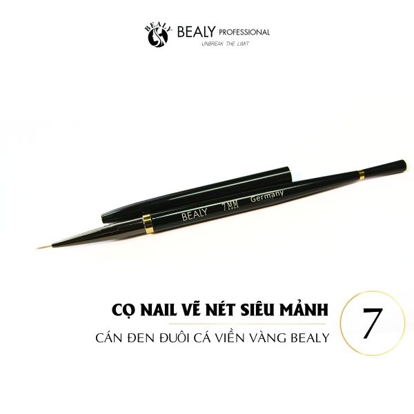  CỌ NAIL VẼ NÉT SIÊU MẢNH CÁN ĐEN ĐUÔI CÁ VIỀN VÀNG BEALY 