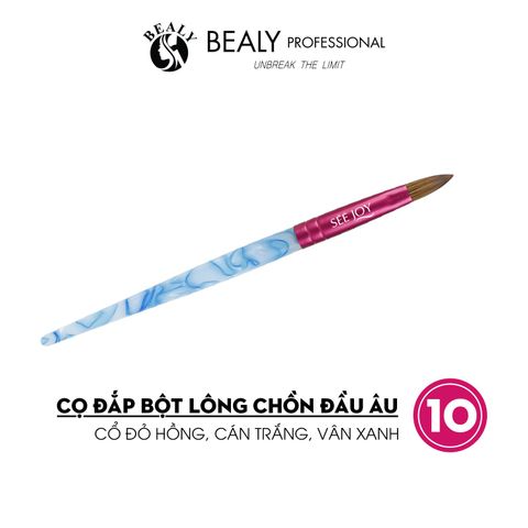 CỌ ĐẮP BỘT LÔNG CHỒN ĐẦU ÂU CỔ ĐỎ HỒNG CÁN TRẮNG VÂN XANH 