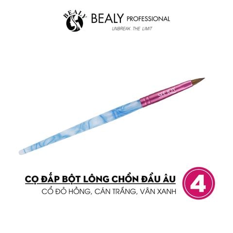  CỌ ĐẮP BỘT LÔNG CHỒN ĐẦU ÂU CỔ ĐỎ HỒNG CÁN TRẮNG VÂN XANH 
