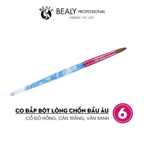  CỌ ĐẮP BỘT LÔNG CHỒN ĐẦU ÂU CỔ ĐỎ HỒNG CÁN TRẮNG VÂN XANH 