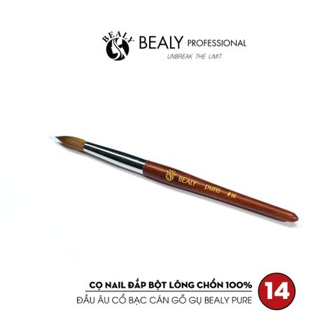  CỌ NAIL ĐẮP BỘT LÔNG CHỒN 100% ĐẦU ÂU CỔ BẠC CÁN GỖ GỤ BEALY PURE 