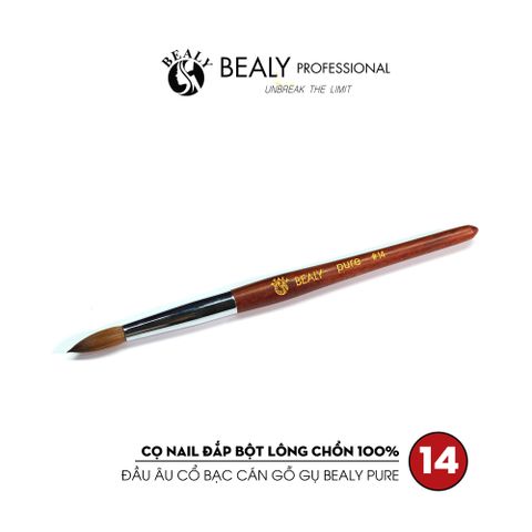 CỌ NAIL ĐẮP BỘT LÔNG CHỒN 100% ĐẦU ÂU CỔ BẠC CÁN GỖ GỤ BEALY PURE 