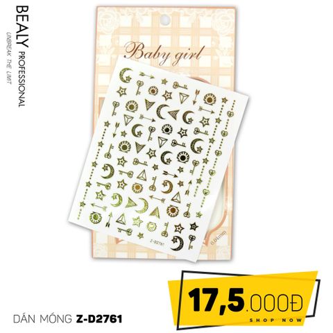  STICKER DÁN MÓNG BABY GIRL TÚI HỒNG CARO VUÔNG Z-D2761 