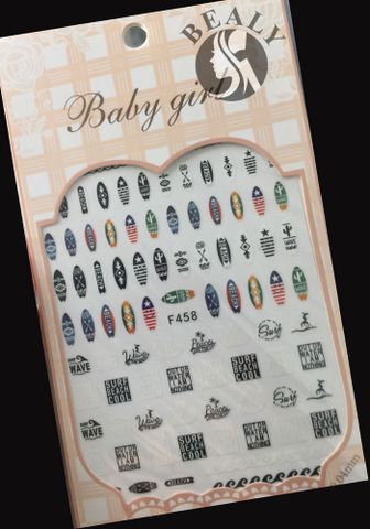  STICKER DÁN MÓNG BABY GIRL TÚI HỒNG CARO VUÔNG F458 