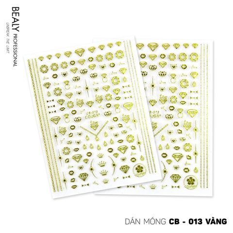  STICKER DÁN MÓNG BABY GIRL TÚI HỒNG CARO VUÔNG CB013 VÀNG 