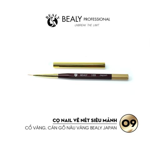  CỌ NAIL VẼ NÉT SIÊU MẢNH CỔ VÀNG, CÁN GỖ NÂU VÀNG 