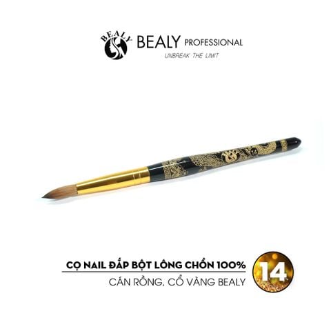  CỌ NAIL ĐẮP BỘT LÔNG CHỒN 100% THÂN KHẮC RỒNG, CỔ VÀNG 