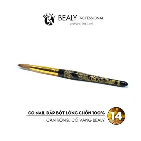  CỌ NAIL ĐẮP BỘT LÔNG CHỒN 100% THÂN KHẮC RỒNG, CỔ VÀNG 