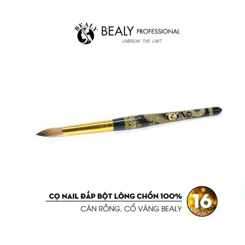  CỌ NAIL ĐẮP BỘT LÔNG CHỒN 100% THÂN KHẮC RỒNG, CỔ VÀNG 