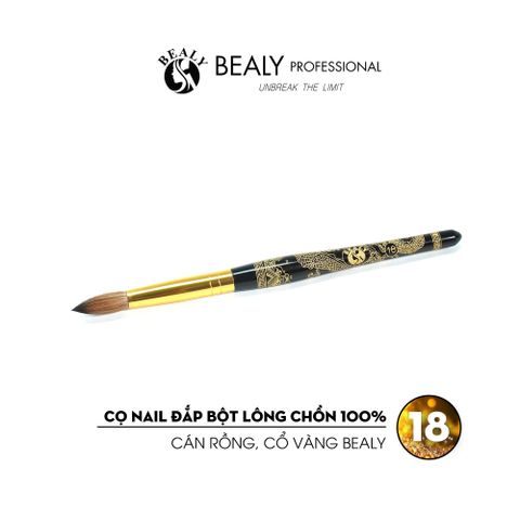  CỌ NAIL ĐẮP BỘT LÔNG CHỒN 100% THÂN KHẮC RỒNG, CỔ VÀNG 