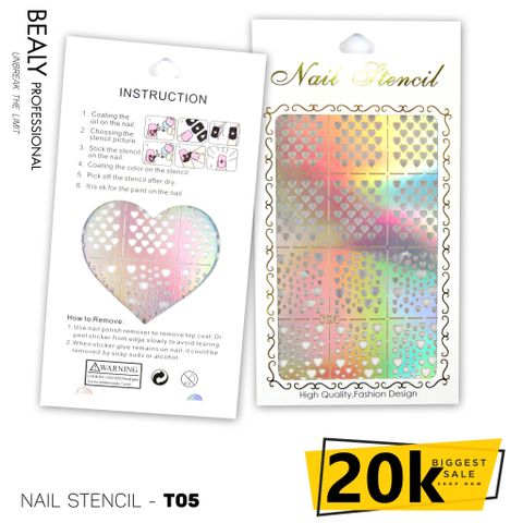  GIẤY DÁN SƠN MÓNG TẠO KIỂU NAIL STENCIL TÚI TRẮNG #T05 