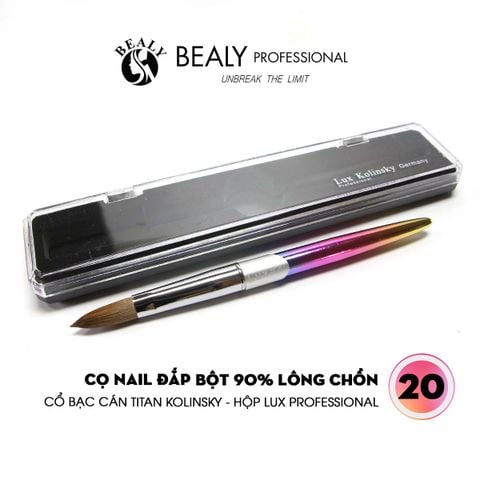  CỌ NAIL ĐẮP BỘT LÔNG CHỒN  CỔ BẠC CÁN TITIAN KOLINSKY - HỘP LUX PROFESSIONAL 
